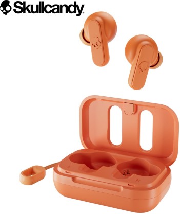 SKULLCANDY DIME TRULY WIRELESS IN EAR EARBUDS WITH MICROPHONE BLUETOOTH HEADSET  (ORANGE, TRUE WIRELESS)