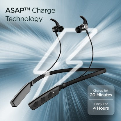 BOAT ROCKERZ 235V2/238 WITH ASAP CHARGE AND UPTO 8 HOURS PLAYBACK BLUETOOTH HEADSET  (CHARCOAL BLACK, IN THE EAR) [Like New]