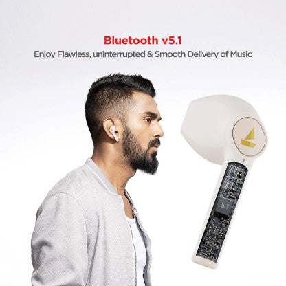 BOAT AIRDOPES 131 WITH UPTO 60 HOURS AND ASAP CHARGE BLUETOOTH HEADSET  (CRIMSON CREAM, TRUE WIRELESS)