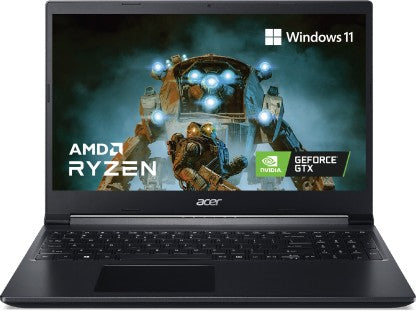ACER ASPIRE 7 RYZEN 5 HEXA CORE AMD R5-5500U - (8 GB/512 GB SSD/WINDOWS 11 HOME/4 GB GRAPHICS/NVIDIA GEFORCE GTX 1650) A715-42G/ A715-42G-R2NE GAMING LAPTOP  (15.6 INCH, BLACK, 2.15 KG)