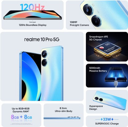 REALME 10 PRO 5G (NEBULA BLUE, 128 GB)  (8 GB RAM)