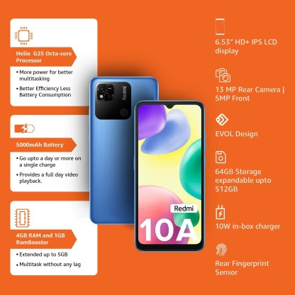 REDMI 10A (SEA BLUE, 64 GB)  (4 GB RAM)