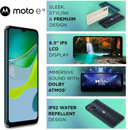 MOTOROLA E13 (AURORA GREEN, 64 GB)  (4 GB RAM)
