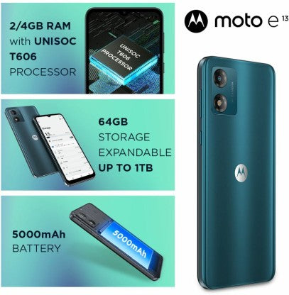 MOTOROLA E13 (AURORA GREEN, 64 GB)  (4 GB RAM)