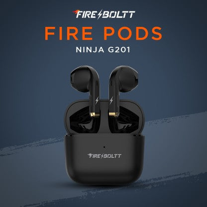 FIRE-BOLTT FIRE PODS NINJA G201 EARBUDS TWS IWP HD CALLS, QUICK CHARGE 24HRS PLAYBACK BLUETOOTH HEADSET  (BLACK, TRUE WIRELESS)