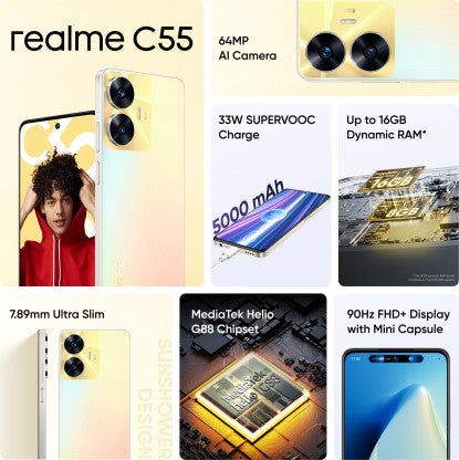 REALME C55 (SUNSHOWER, 64 GB)  (4 GB RAM)