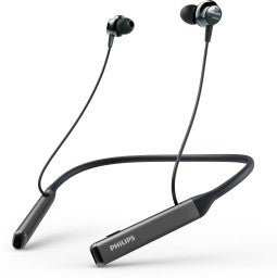 PHILIPS TAPN505 NECKBAND EARPHONES WITH ACTIVE NOISE CANCELLATION, HI-RES AUDIO BLUETOOTH HEADSET  (BLACK, GREY, IN THE EAR)