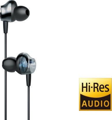 PHILIPS TAPN505 NECKBAND EARPHONES WITH ACTIVE NOISE CANCELLATION, HI-RES AUDIO BLUETOOTH HEADSET  (BLACK, GREY, IN THE EAR) [Like New]