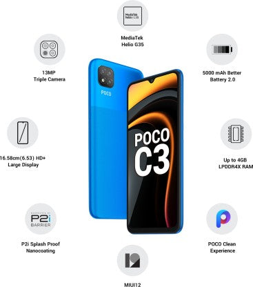 POCO C3 (ARCTIC BLUE, 32 GB)  (3 GB RAM)