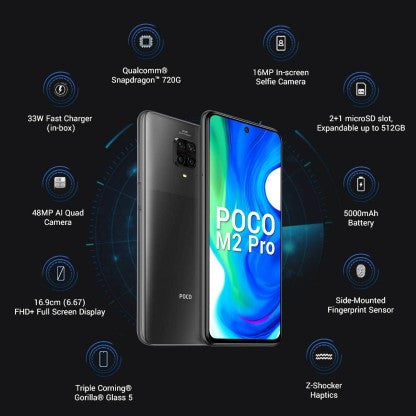 POCO M2 Pro (Two Shades of Black, 64 GB)  (6 GB RAM)