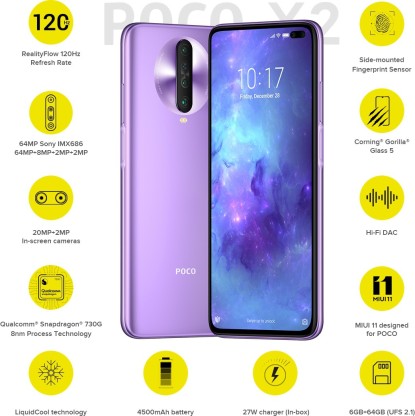POCO X2 (Matrix Purple, 64 GB)  (6 GB RAM)