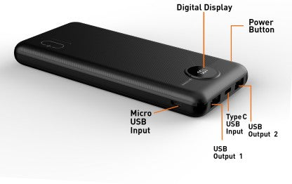 GIONEE 10000 MAH POWER BANK (18 W, FAST CHARGING)  (BLACK, LITHIUM POLYMER)[Like New]