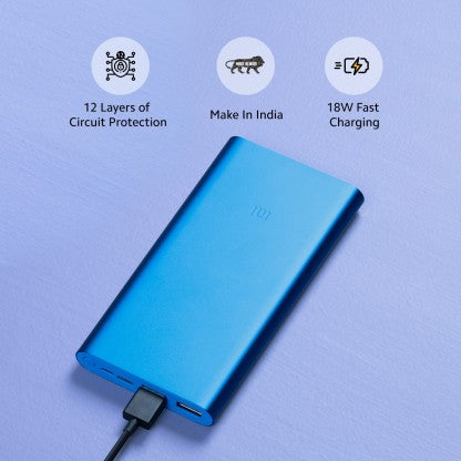 MI 3I 10000 MAH POWER BANK (FAST CHARGING, 18W)  (BLUE, LITHIUM POLYMER)