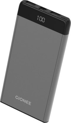GIONEE 10000 MAH POWER BANK (15 W, FAST CHARGING)  (GREY/GUN METAL GREY, LITHIUM POLYMER)