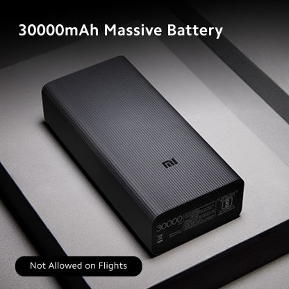 MI 30000 MAH POWER BANK (18 W, FAST CHARGING, POWER DELIVERY 3.0)  (BLACK, LITHIUM POLYMER)