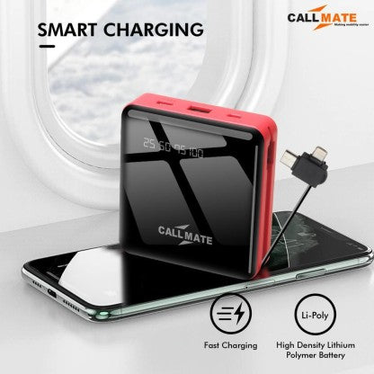 CALLMATE 10000 MAH POWER BANK (15 W, FAST CHARGING)  (RED, LITHIUM POLYMER)
