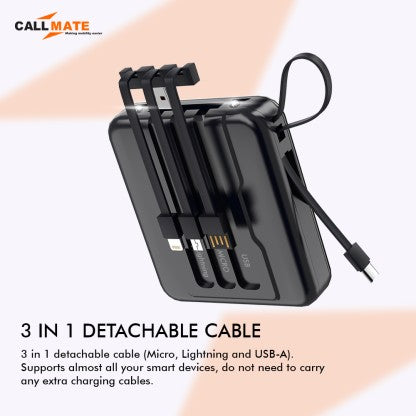 CALLMATE 10000 MAH POWER BANK (12 W, FAST CHARGING)  (BLACK, LITHIUM POLYMER)