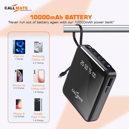 CALLMATE 10000 MAH POWER BANK (12 W, FAST CHARGING)  (BLACK, LITHIUM POLYMER)