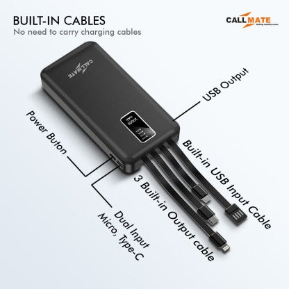 CALLMATE 20000 MAH POWER BANK (15 W, FAST CHARGING)  (BLACK, LITHIUM POLYMER)