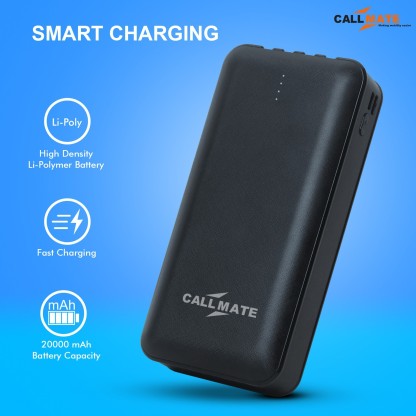 CALLMATE 20000 MAH POWER BANK (18 W, FAST CHARGING)  (BLACK, LITHIUM POLYMER)