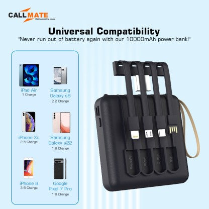 CALLMATE 10000 MAH POWER BANK (15 W, FAST CHARGING)  (BLACK, LITHIUM POLYMER)