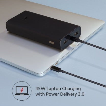 MI 20000 MAH POWER BANK (50 W, FAST CHARGING, POWER DELIVERY 3.0)  (BLACK, LITHIUM POLYMER)