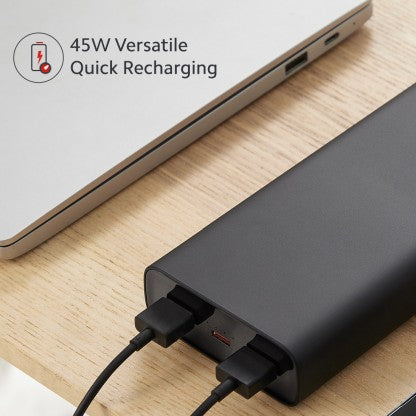 MI 20000 MAH POWER BANK (50 W, FAST CHARGING, POWER DELIVERY 3.0)  (BLACK, LITHIUM POLYMER)
