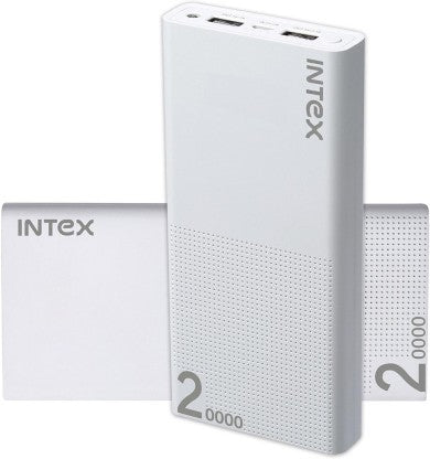 INTEX 20000 MAH POWER BANK (10 W, FAST CHARGING)  (WHITE, LITHIUM POLYMER)