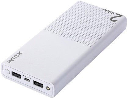 INTEX 20000 MAH POWER BANK (10 W, FAST CHARGING)  (WHITE, LITHIUM POLYMER)