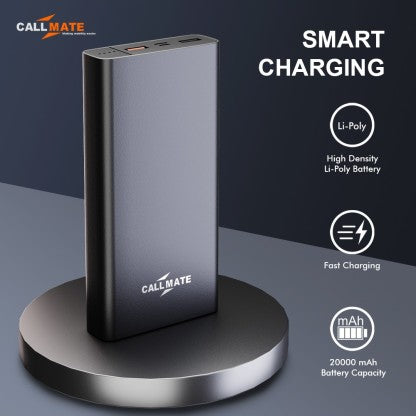 CALLMATE 20000 MAH POWER BANK (18 W, FAST CHARGING)  (BLACK, LITHIUM POLYMER)
