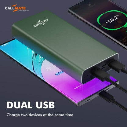 CALLMATE 20000 MAH POWER BANK (18 W, FAST CHARGING)  (GREEN, LITHIUM POLYMER)