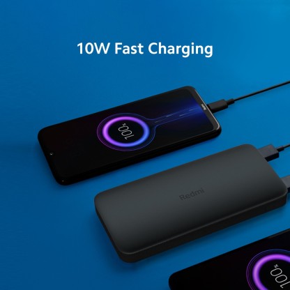 REDMI 10000 MAH POWER BANK (10 W, FAST CHARGING)  (BLACK, LITHIUM POLYMER)