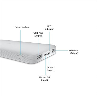 REDMI 10000 MAH POWER BANK (10 W, FAST CHARGING)  (WHITE, LITHIUM POLYMER)