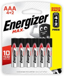 ENERGIZER PRIMARY ALKALINE BATTERIES MAX 3A  BATTERY  (PACK OF 6)