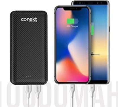 CONEKT 10000 MAH POWER BANK (12 W, FAST CHARGING)  (BLACK, LITHIUM POLYMER)
