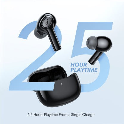 SOUNDCORE BY ANKER R100 FAST CHARGING TWS WITH 25 HOURS PLAYTIME BLUETOOTH HEADSET  (BLACK, TRUE WIRELESS)