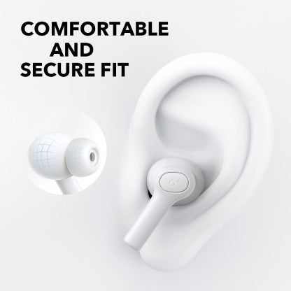 SOUNDCORE BY ANKER R100 FAST CHARGING TWS WITH 25 HOURS PLAYTIME BLUETOOTH HEADSET  (WHITE, TRUE WIRELESS)