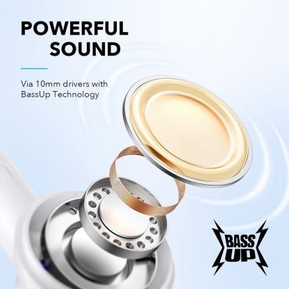 SOUNDCORE BY ANKER R100 FAST CHARGING TWS WITH 25 HOURS PLAYTIME BLUETOOTH HEADSET  (WHITE, TRUE WIRELESS)