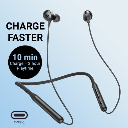 SOUNDCORE BY ANKER R500 FAST CHARGING NECKBAND WITH 20 HOURS PLAYTIME BLUETOOTH HEADSET  (BLACK, IN THE EAR)