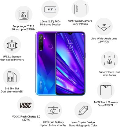 realme 5 Pro (Sparkling Blue, 128 GB)  (8 GB RAM)