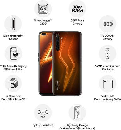 REALME 6 PRO (LIGHTNING ORANGE, 64 GB)  (6 GB RAM)