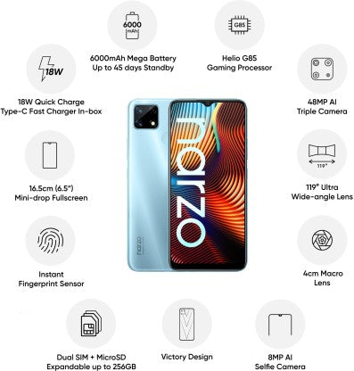 REALME NARZO 20 (VICTORY BLUE, 64 GB)  (4 GB RAM)