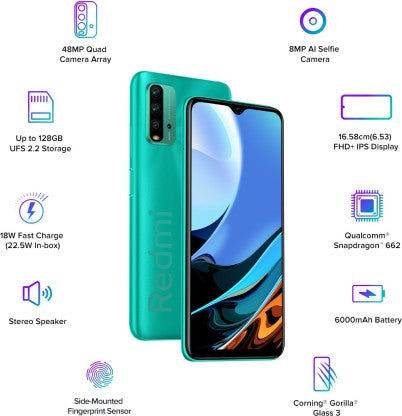REDMI 9 Power (Electric Green, 128 GB)  (6 GB RAM)