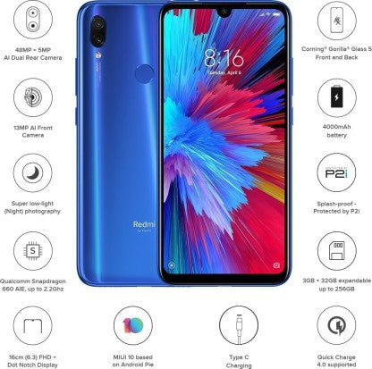 Redmi Note 7S (Sapphire Blue, 32 GB)  (3 GB RAM)