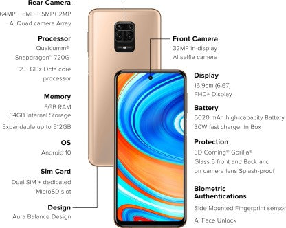REDMI Note 9 Pro Max (Champagne Gold, 64 GB)  (6 GB RAM)