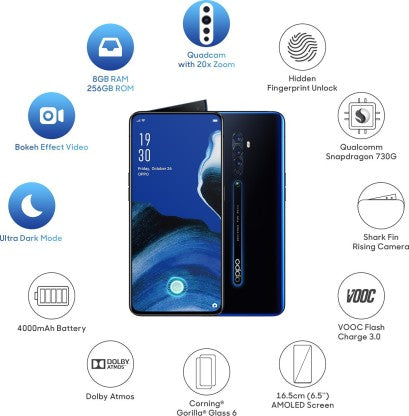 OPPO Reno2 (Luminous Black, 256 GB)  (8 GB RAM)