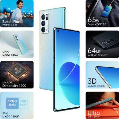 OPPO Reno6 Pro 5G (Aurora, 256 GB)  (12 GB RAM)