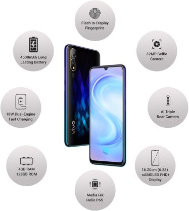 VIVO S1 (DIAMOND BLACK, 128 GB)  (4 GB RAM)