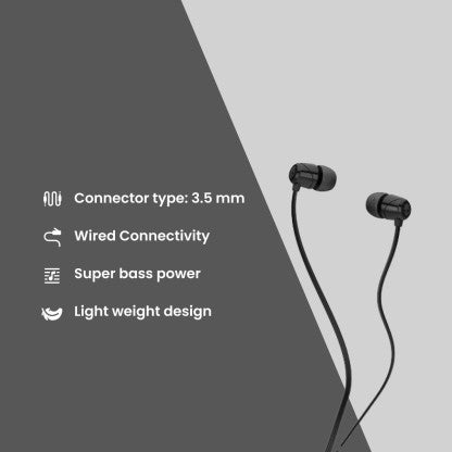 SKULLCANDY JIB WIRED HEADPHONE  (BLACK, IN THE EAR)