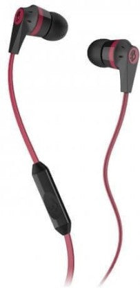 SKULLCANDY INK&#X27;D HEADSET WITH MIC  (BLACK &AMP; RED, IN THE EAR)